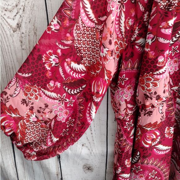 Jessica Howard NEW Wine-Colored Paisley Keyhole Fit & Flare Dress Women 20W Plus - Picture 6 of 14